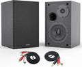 4 Inch Powered Bookshelf Speakers Set of 2 Black P12564
