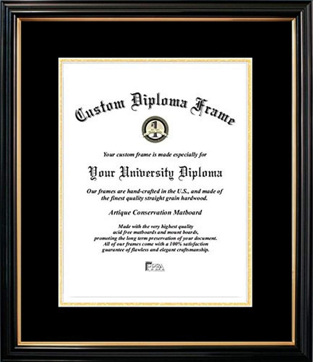 Petite Certificate Mats and Black/Gold Trim, 10 x 14 I2844
