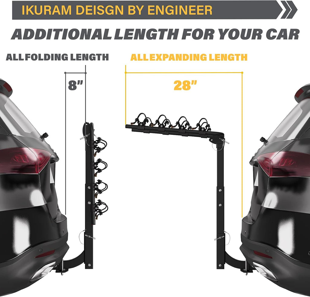 4 Bike Hitch Mount Foldable Bicycle Rack Q538972