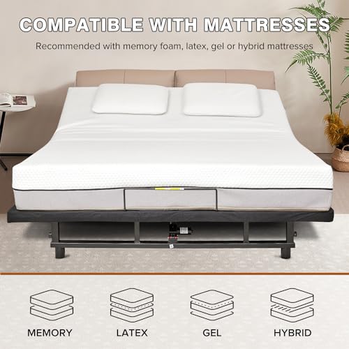 Twin XL Adjustable Electric Bed Frame with Wireless Remote Control X281702