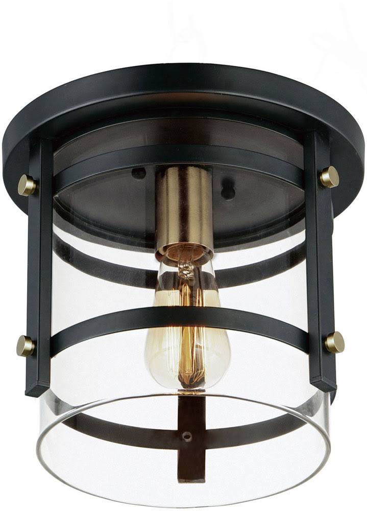 1 Light Flush Mount Black Antique K863