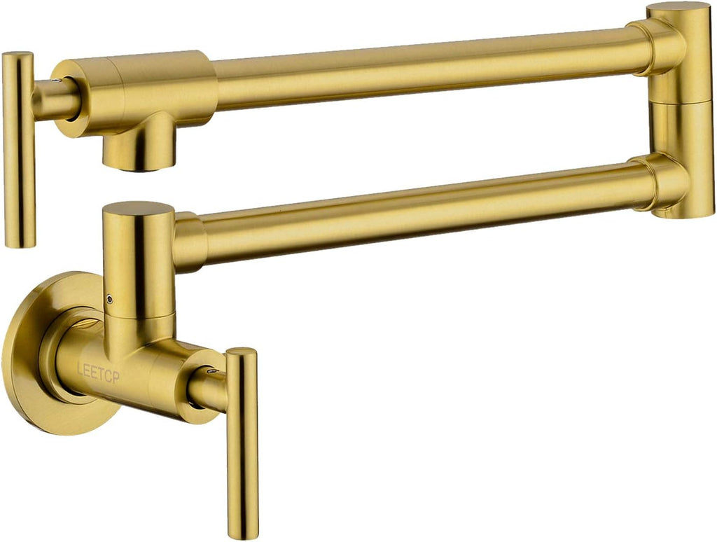 Brushed Gold Brass Pot Filler Faucet O485144