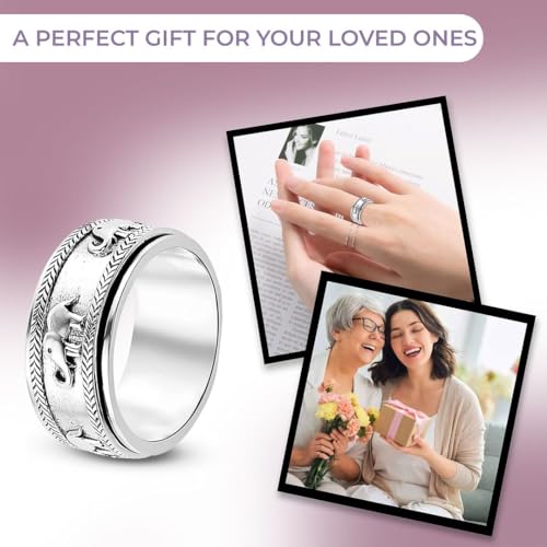 925 Sterling Silver Fidget Ring Spinner Ring Moon Star Platinum Plated Jewelry Y84473
