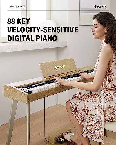 Black 88 Key Digital Piano with Graded Hammer Weighted Keyboard P908073