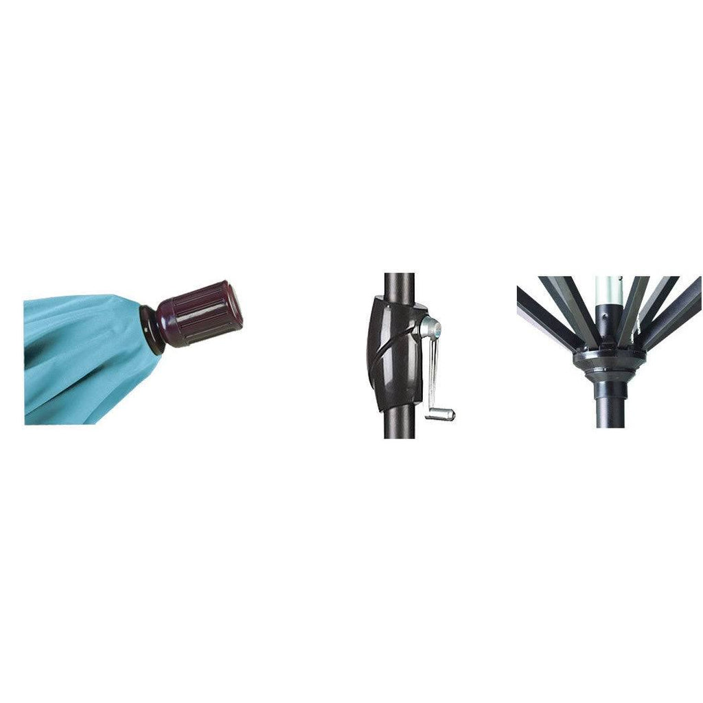 9 ft. Aluminum Push Button Tilt Olefin Market Umbrella, Red T88158