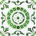 Green Medallion 20 Sq Ft Self Adhesive Vinyl Floor Tile C908756