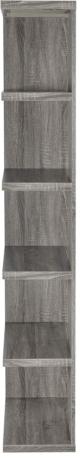 5-Tier Weathered Grey Bookcase C224