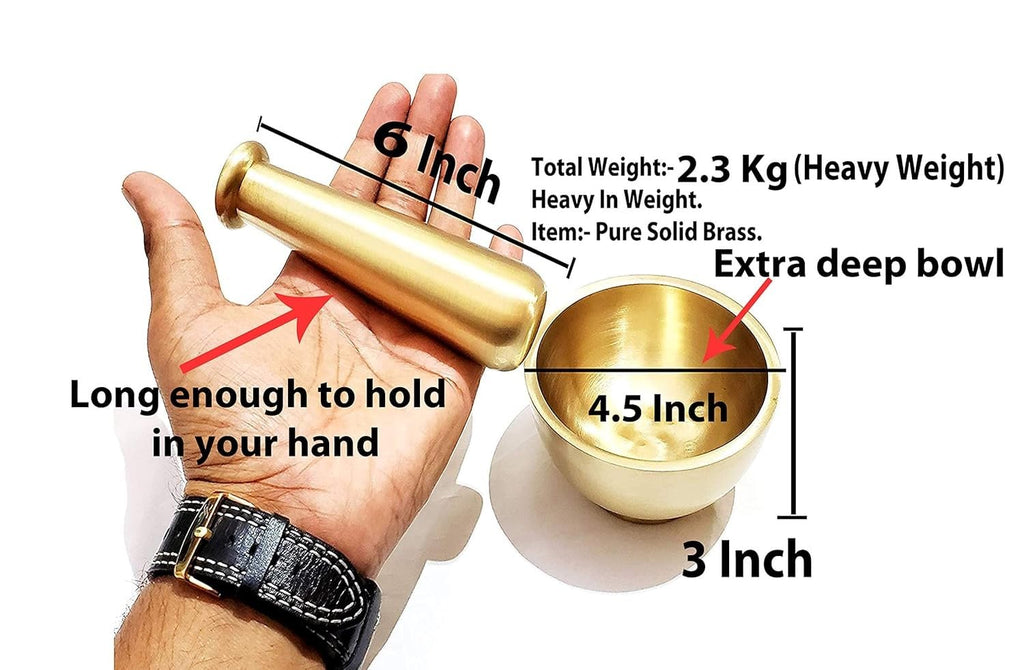 Brass Mortar Pestle Set, 4.5 Inches Q992