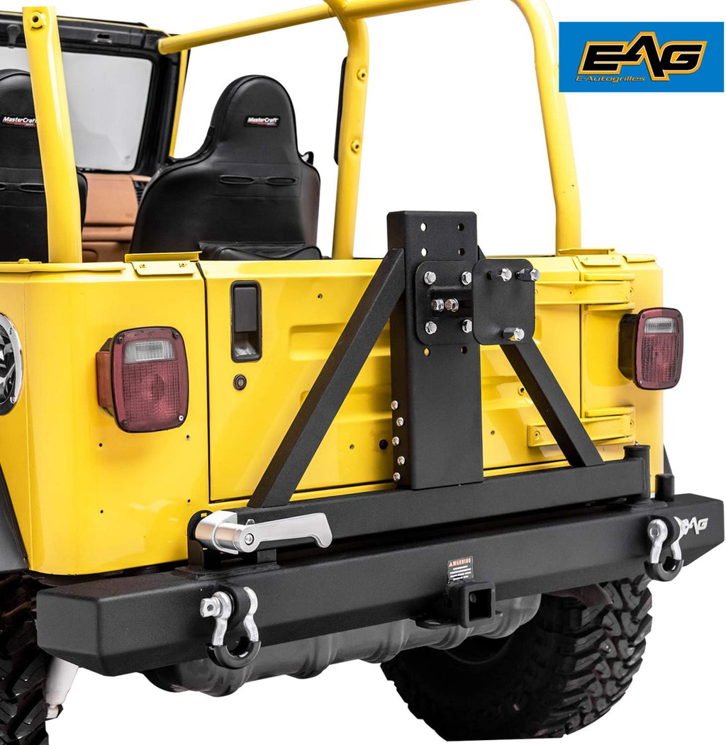 Black Textured Rear Bumper with Tire Carrier E1974