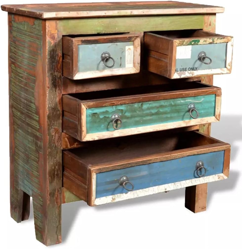 Solid Reclaimed Wood Cabinet 4 Drawers S434