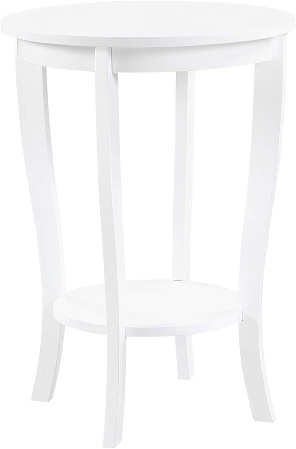 White Faux Marble Round End Table I672193