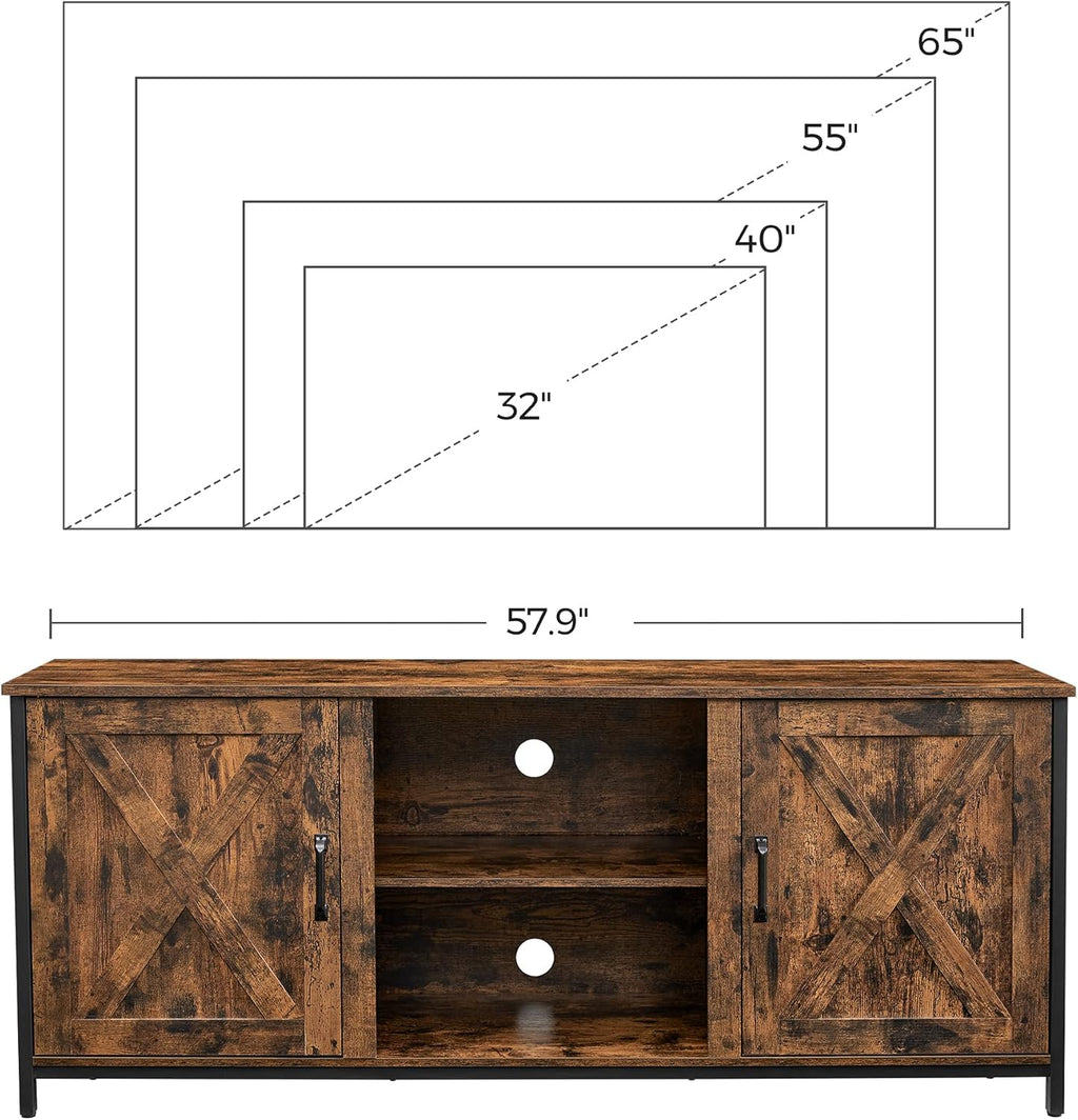 Farmhouse TV Cabinet with Adjustable Shelves I35988