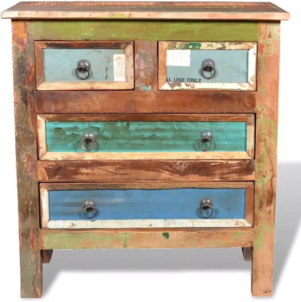 Solid Reclaimed Wood Cabinet 4 Drawers S434