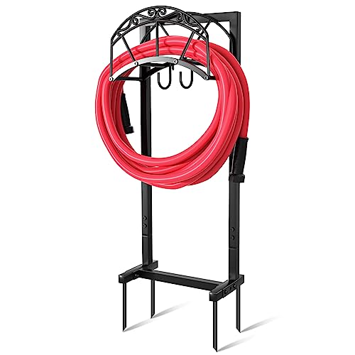 Black Freestanding Metal Hose Holder Holds 150-feet Hose E92600