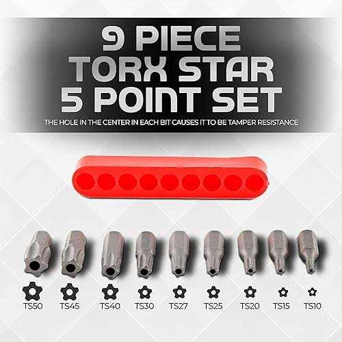 9pc Torx Star 5 Point Security Tamper Proof J6517