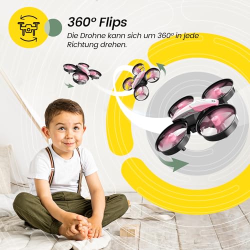Red Mini Drone with 3 Batteries Z469