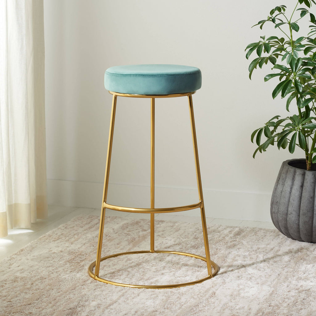 Lilac / Gold Round Bar Stool S339468