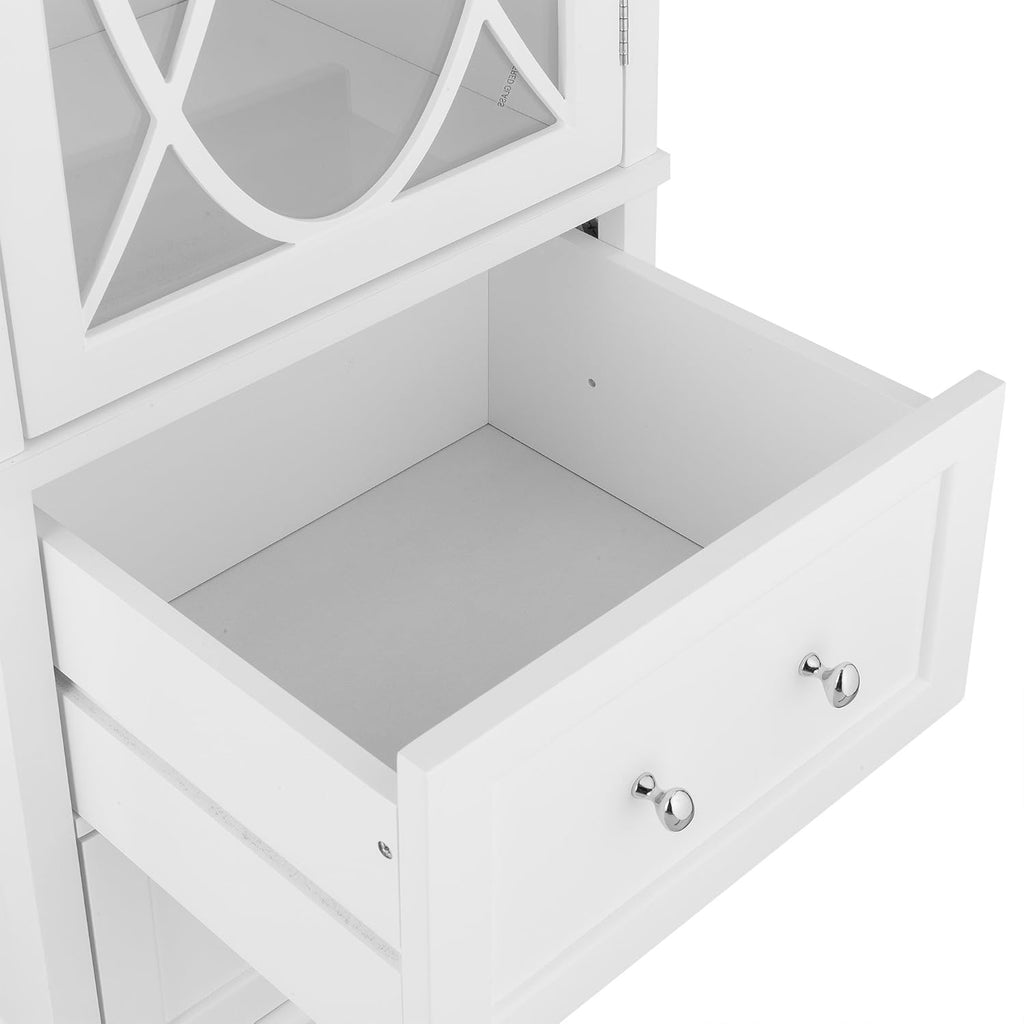 White Linen Floor Cabinet U415