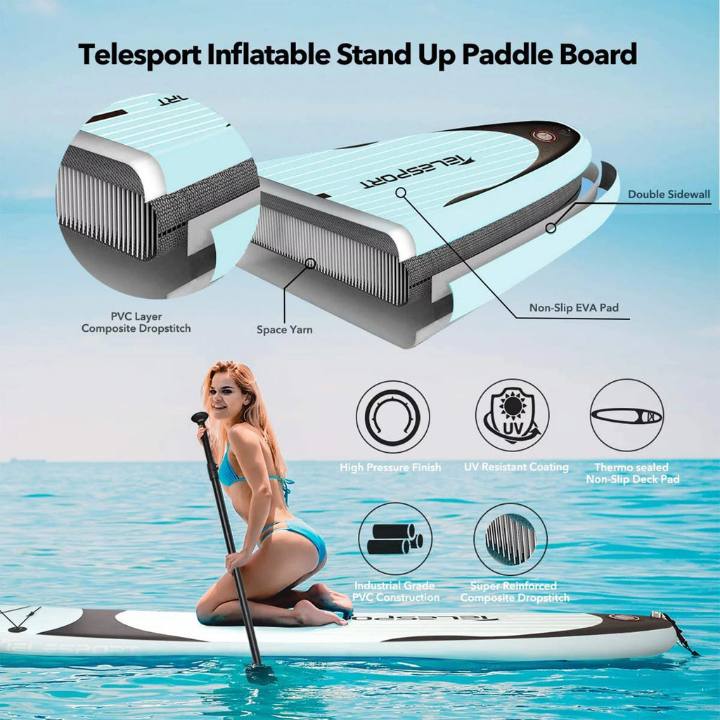 Inflatable Paddle Board with Accessories, Blue Y9496