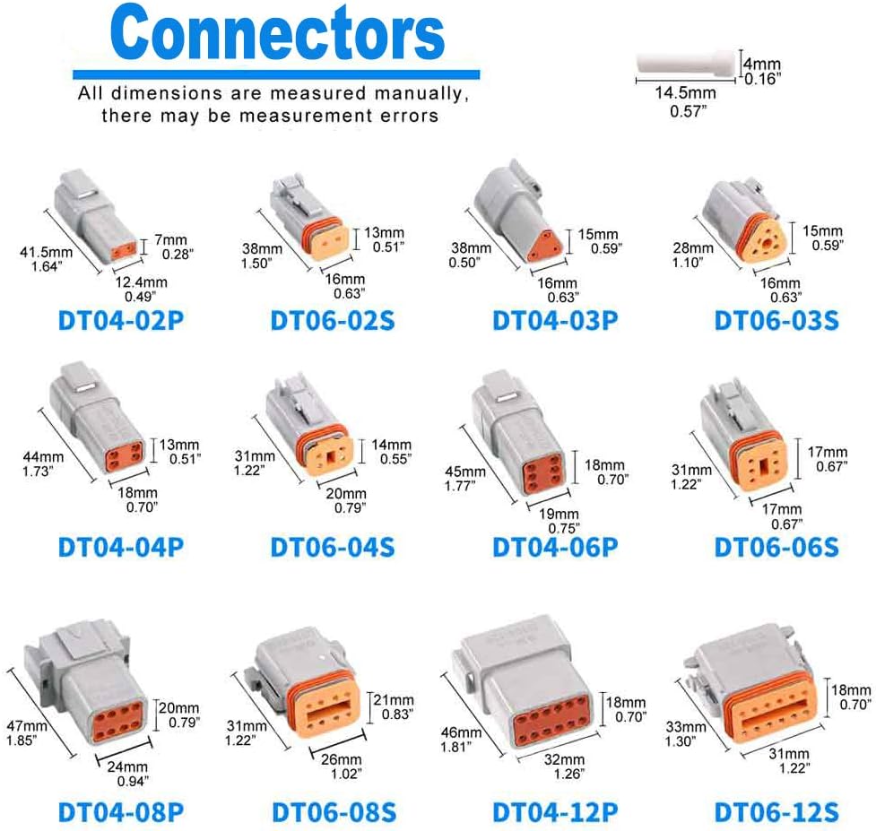 Deutsch Connector Kit 35 Pairs Gray IP67 Waterproof Electrical Connectors Plug P8072