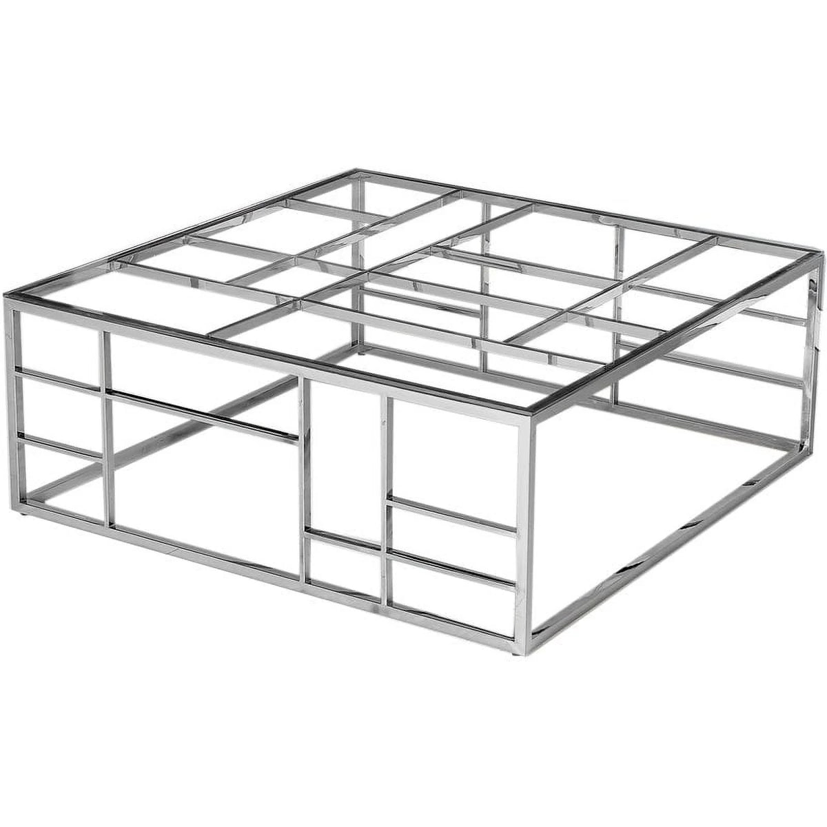 42" Square Clear Glass Coffee Table T340159