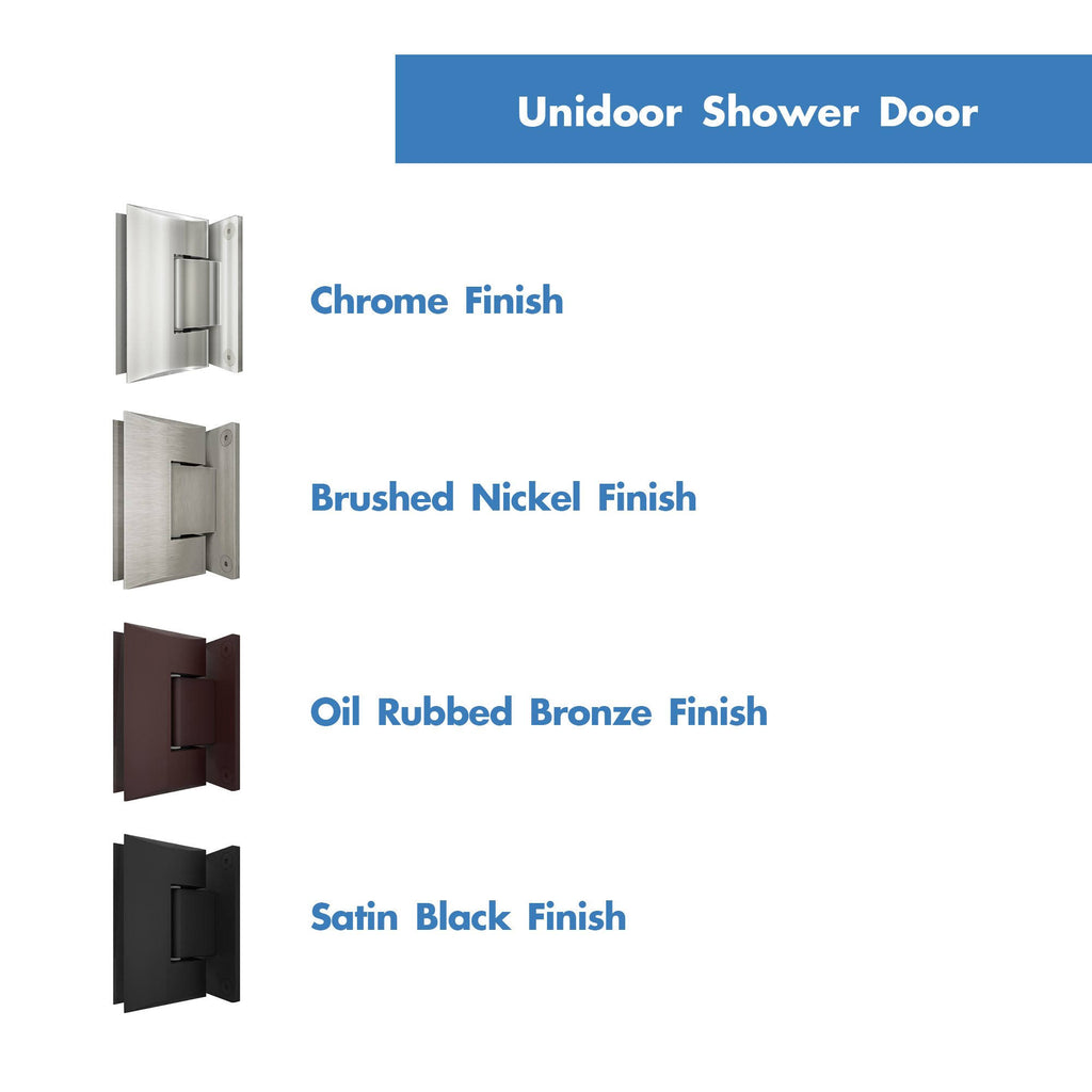 Frameless Hinged Shower Door Satin Black U428