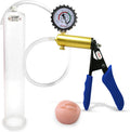 Blue Silicone Grips Clear Hose Protected Gauge 12" Length 2.125" Diameter Round Flange Cylinder G6375