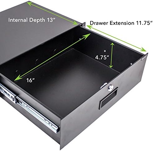 19 Inch Rack Mount Lockable Deep Drawer 3U Pack of 2 Z730