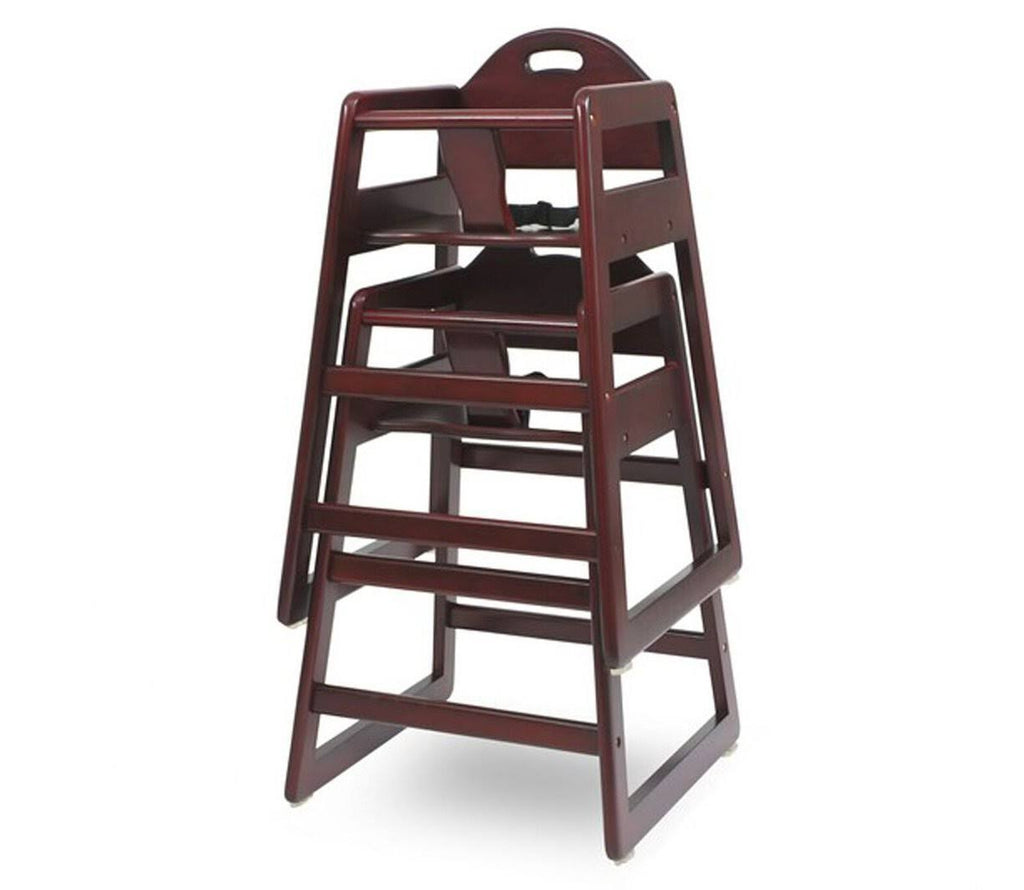 Cherry Brown Wooden High Chair with Safety Belt U811