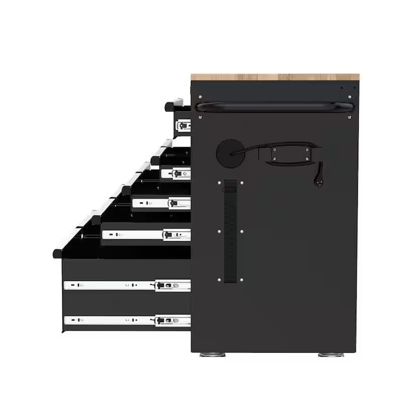 46 in. Gloss Black Mobile Workbench Cabinet G802558