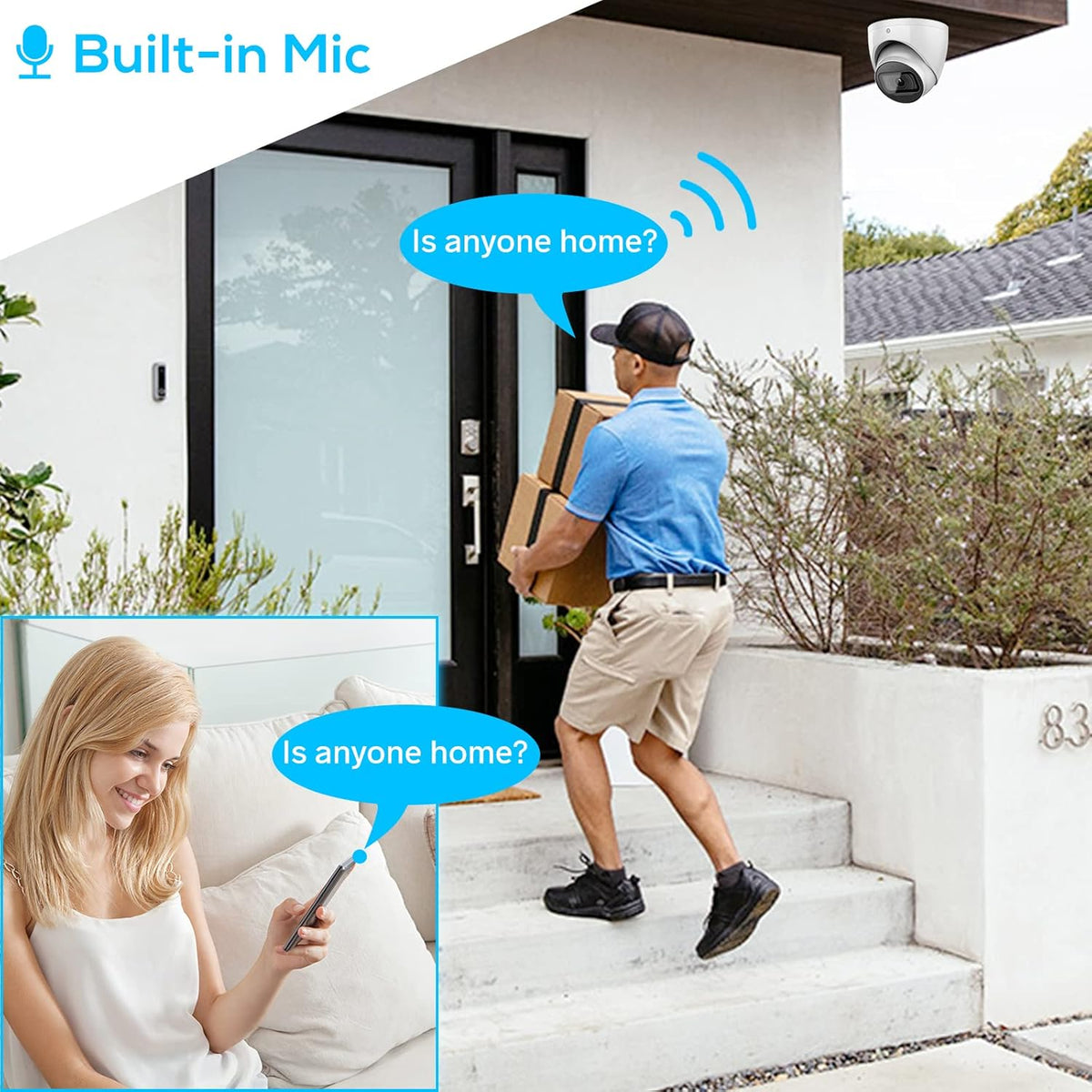 6MP HD POE IP Eyeball Dome Camera with Built-in MIC, IP67 J2630