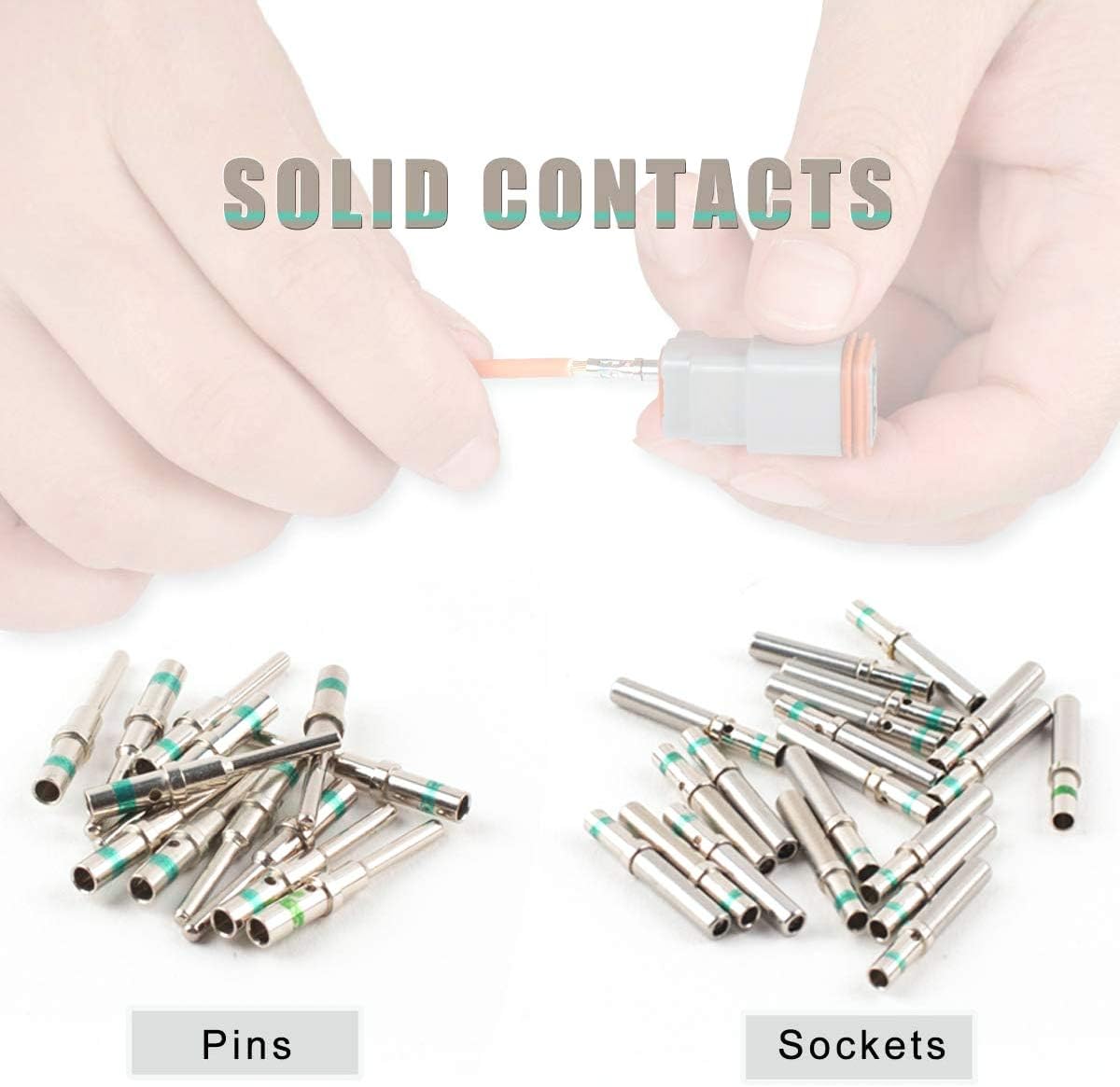 Deutsch Connector Kit 35 Pairs Gray IP67 Waterproof Electrical Connectors Plug P8072