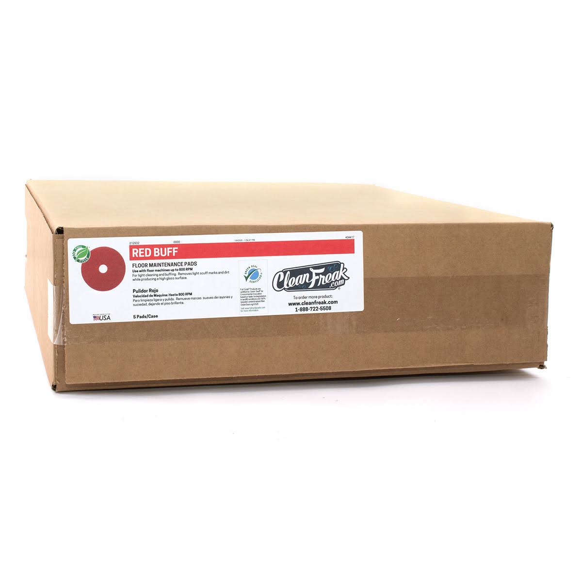 16x22 Red Floor Scrubbing Pads Case of 5 E652