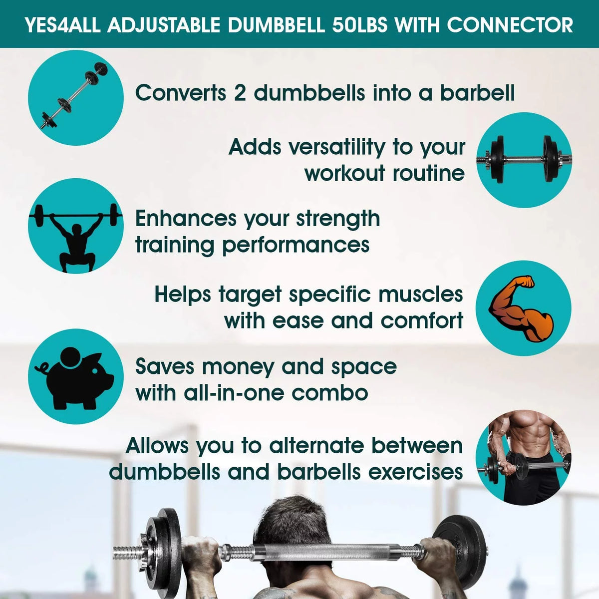 100 lbs Adjustable Dumbbells Set H30700