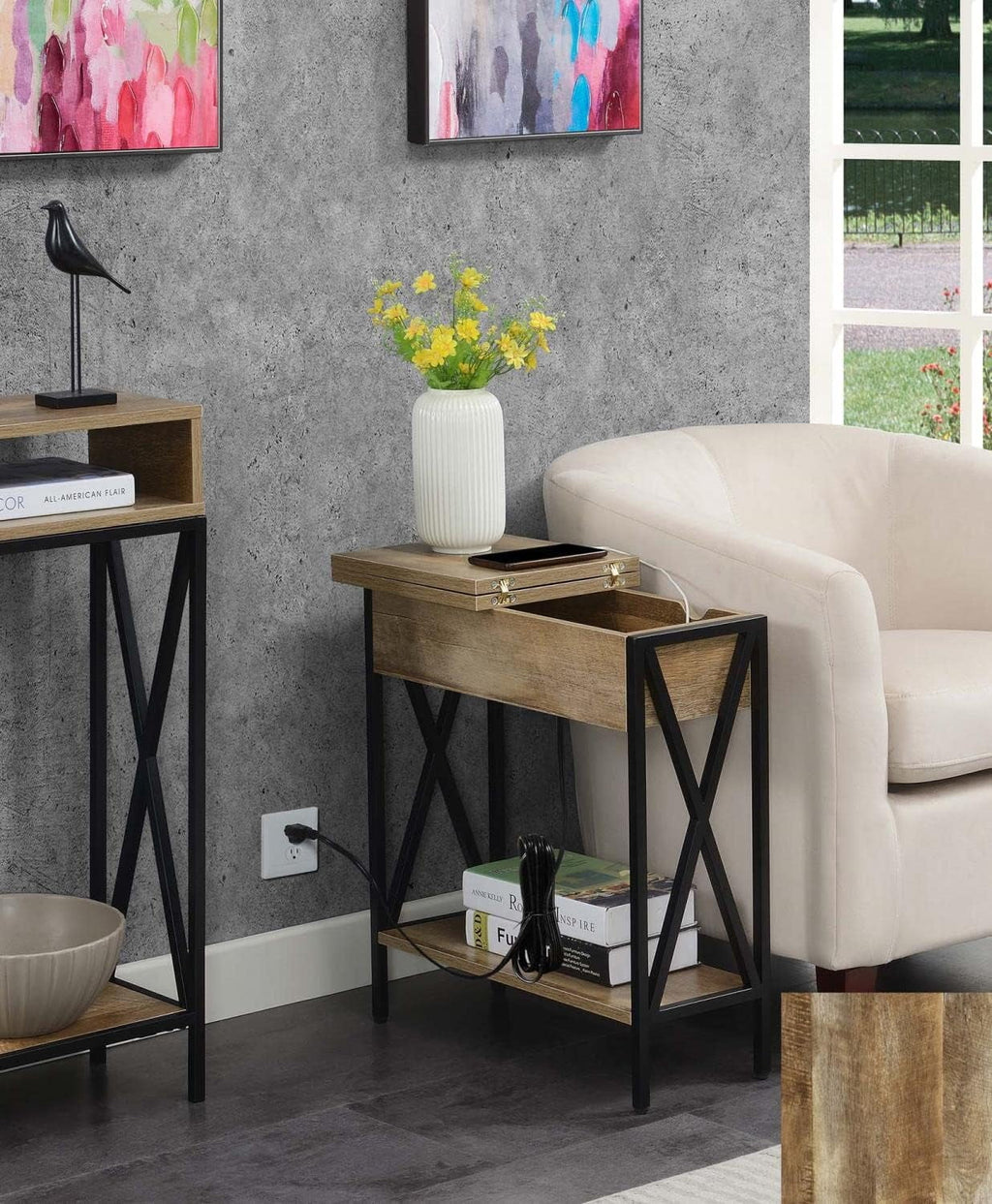 End Table with Charging Station and Shelf J460812