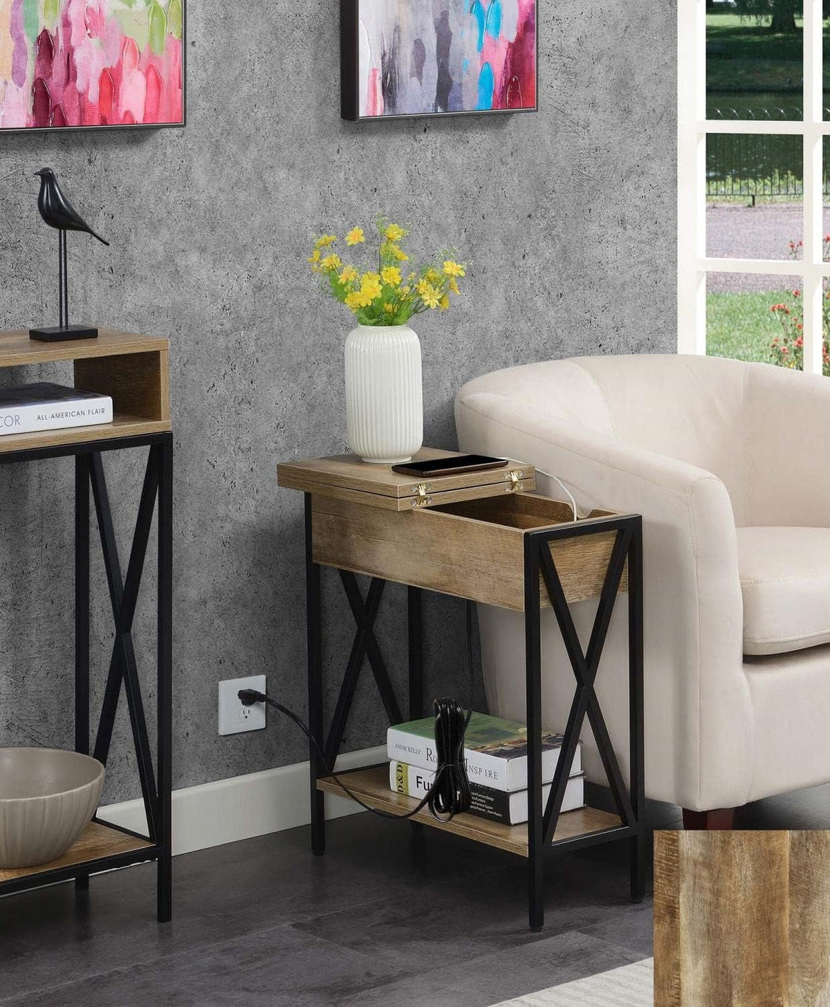 End Table with Charging Station and Shelf J460812