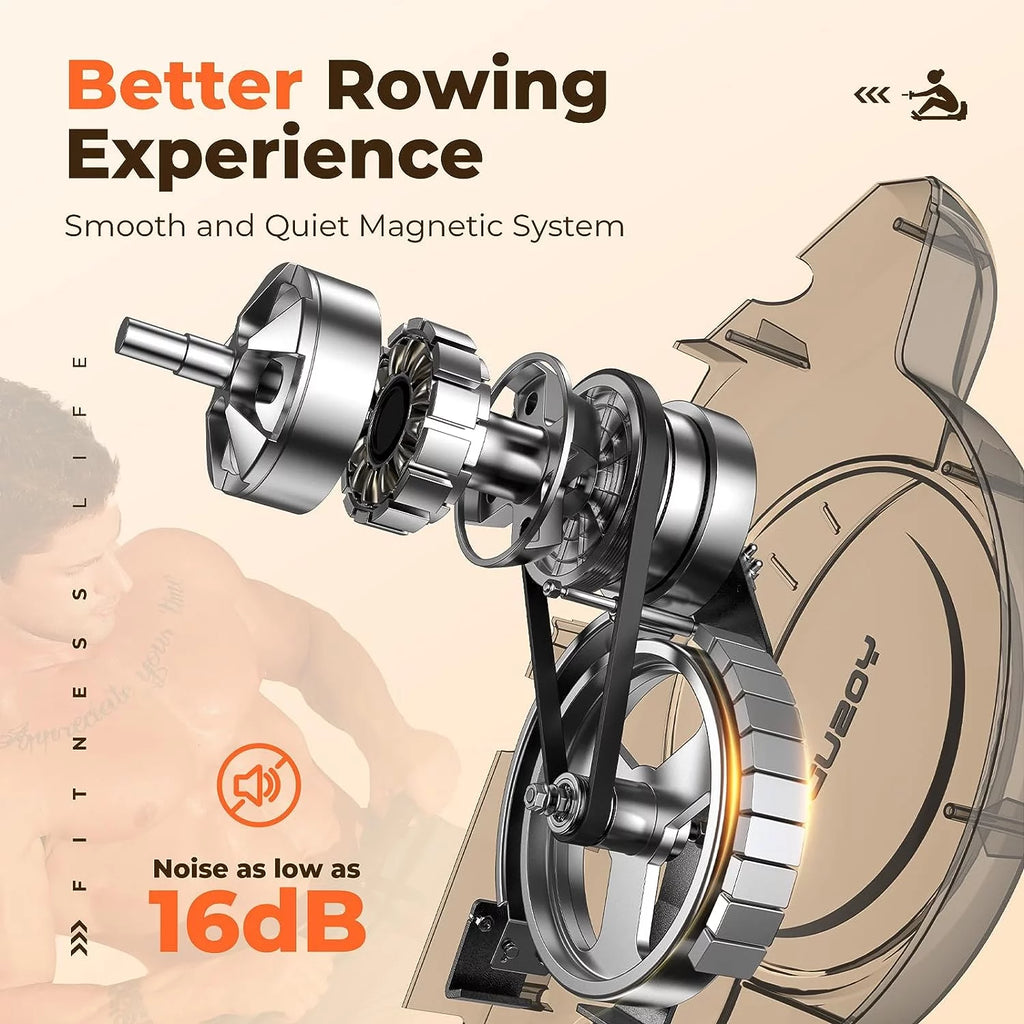 Magnetic Rowing Machine 350lbs Weight Capacity 8 Level Resistance R986