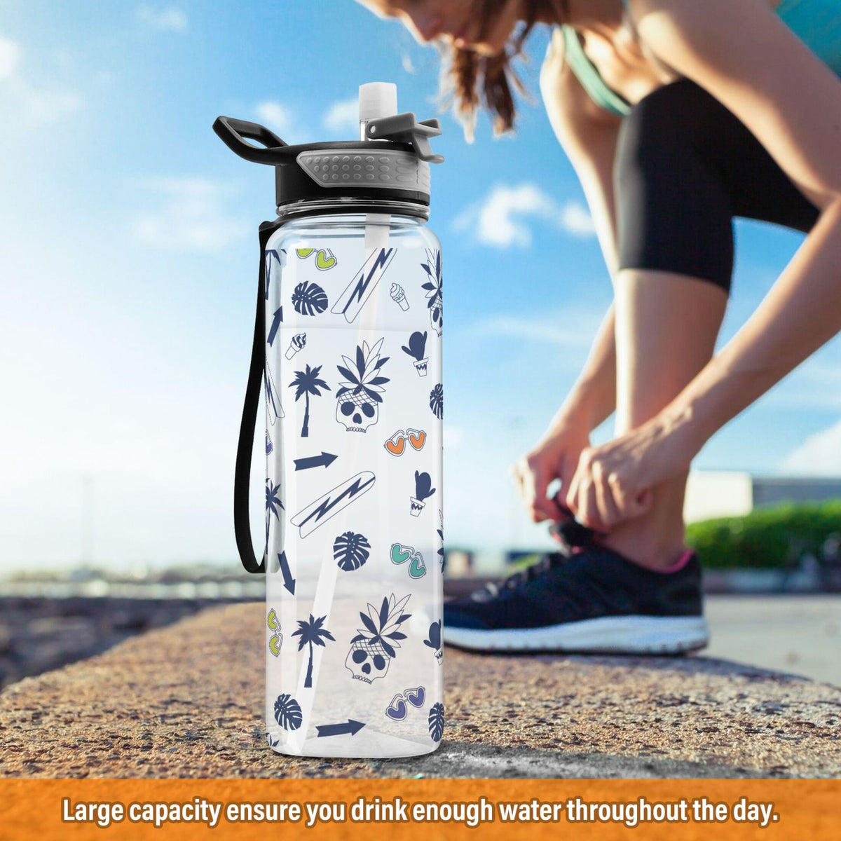 Clear 32oz Tritan Water Bottle with Straw H335604