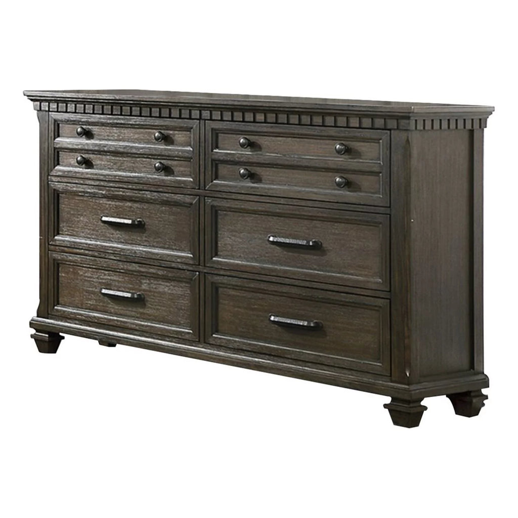 Brown 6 Drawer Wood Dresser O1709