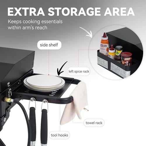 3-Burner Propane Gas Griddle with Collapsible Stand H2851