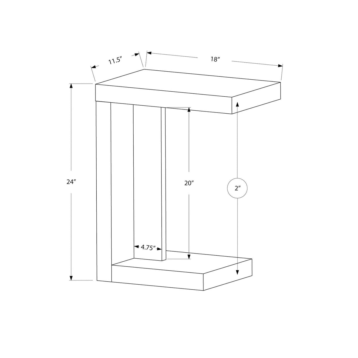 Brown Wood Accent Table Q991093
