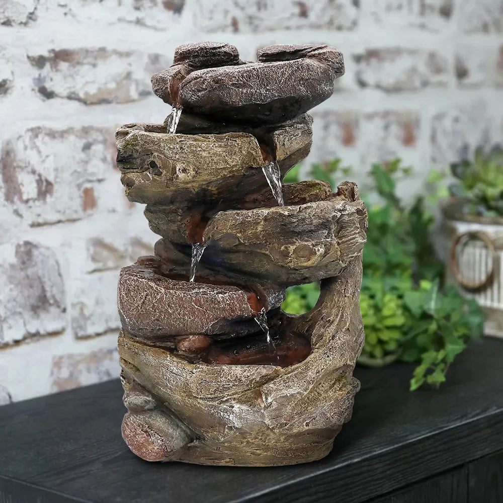 Tabletop Waterfall Fountain with Light B178580