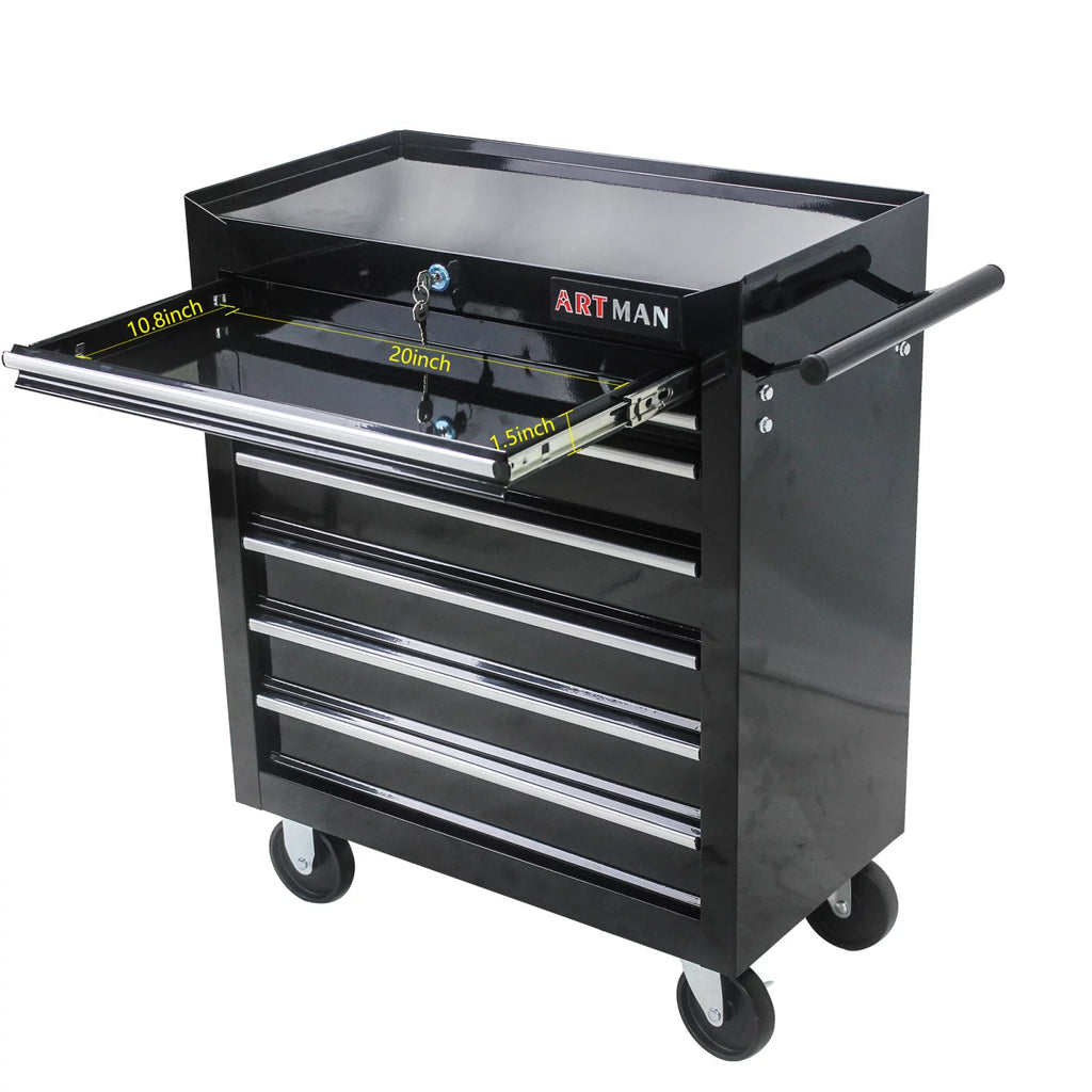 Blue 7 Drawer Rolling Tool Chest with Lock R65906
