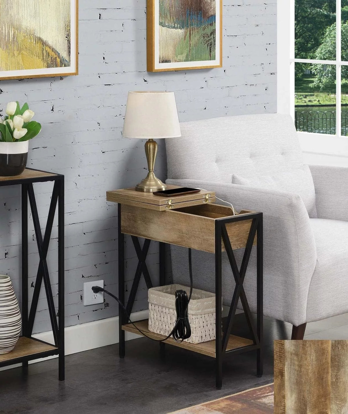 End Table with Charging Station and Shelf J460812