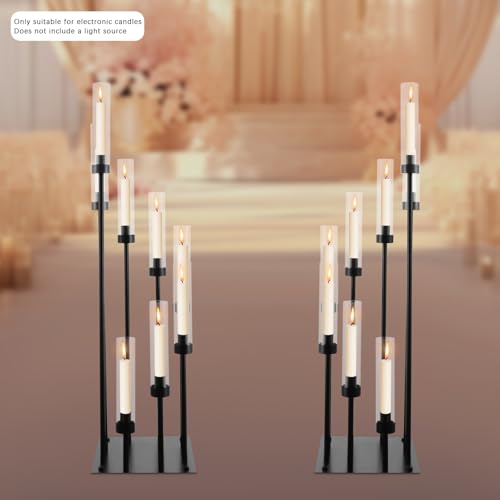 2 Pack Black 8 Arms Floor Candelabra D89394