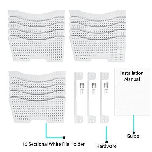 White Steel Wall File Holder Organizer L208360
