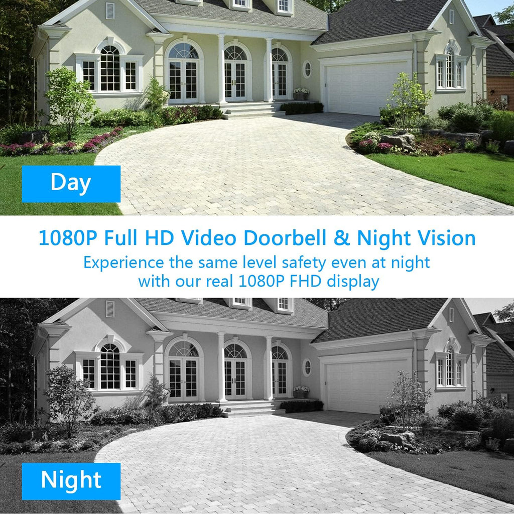 Video Doorbell Camera 1080P Wireless Door Bell with Chime T4020