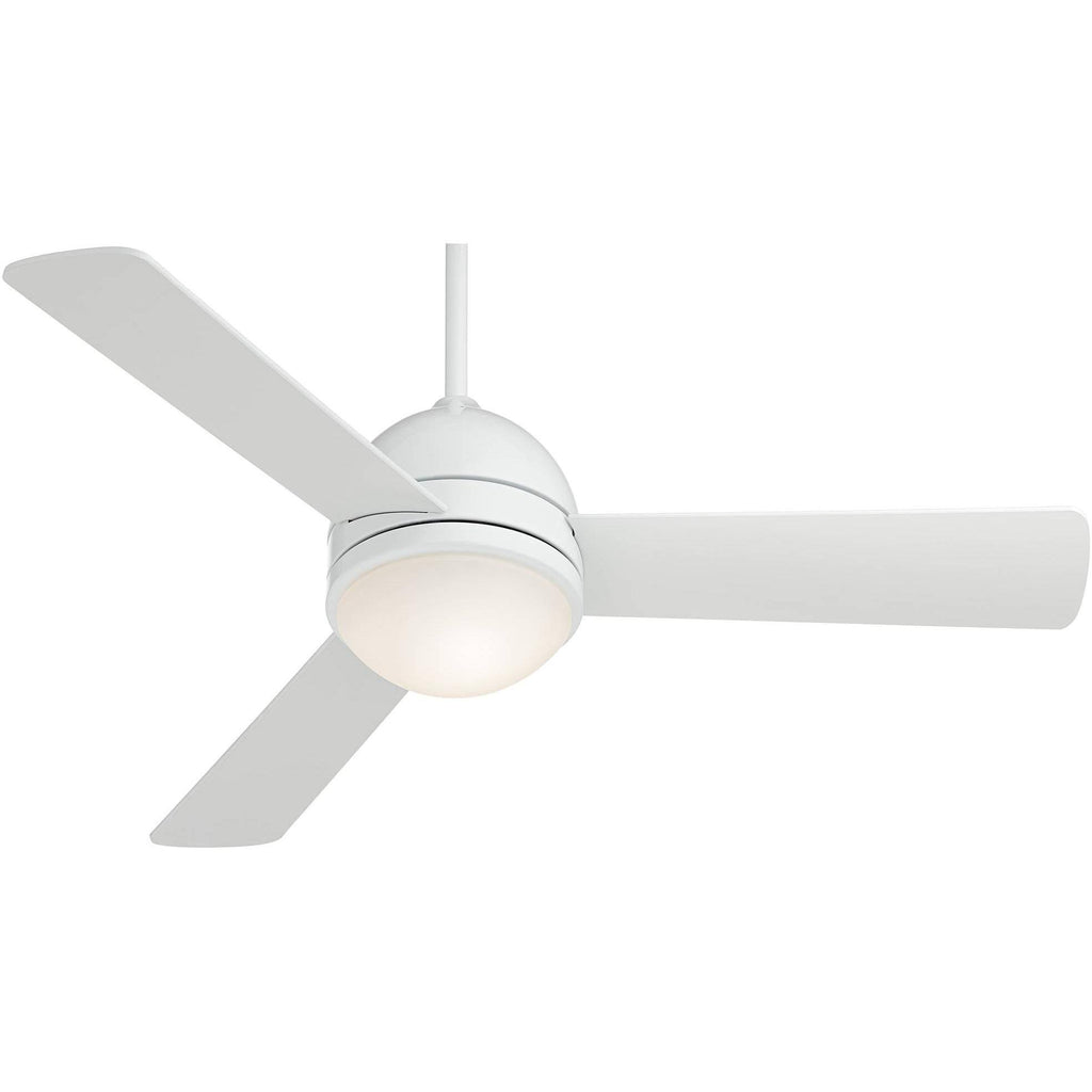 White Opal Frosted Glass LED Ceiling Fan with Light Remote Control G51769