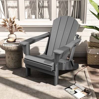 Gray Plastic Folding Adirondack Chair P719