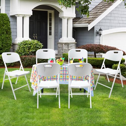 6 Pack White Folding Chair 700 lb Weight Capacity V366